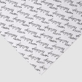 Black Happy Holidays Wordart Pattern On White 薄葉紙 (詳細)