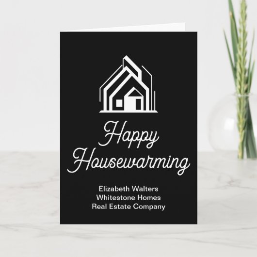 Black Happy Housewarming Real Estate Company カード (正面)