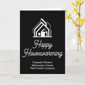 Black Happy Housewarming Real Estate Company カード (黄色い花)