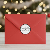 Black Happy Howlidays Paw Print Round Sticker ラウンドシール