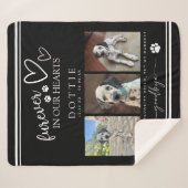 Black Hardest Goodbye Photo Dog Memorial シェルパブランケット (正面(横))