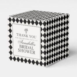Black Harlequin Checkered Bridal Shower フェイバーボックス