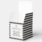 Black Harlequin Checkered Bridal Shower フェイバーボックス (オープン)