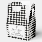 Black Harlequin Checkered Bridal Shower フェイバーボックス (オープン)