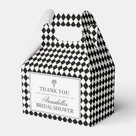 Black Harlequin Checkered Bridal Shower フェイバーボックス