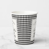 Black Harlequin Checkered Bridal Shower 紙コップ (左)