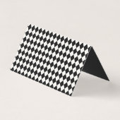 Black Harlequin Checkered Folded Place Cards (裏面)