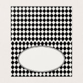 Black Harlequin Checkered Folded Place Cards (外部フラット)