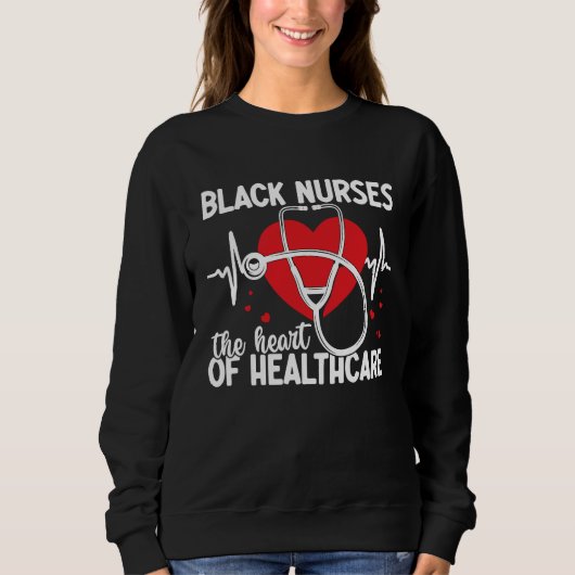 Black Healthcare Worker African Nurse Nursing Enth スウェットシャツ (正面)