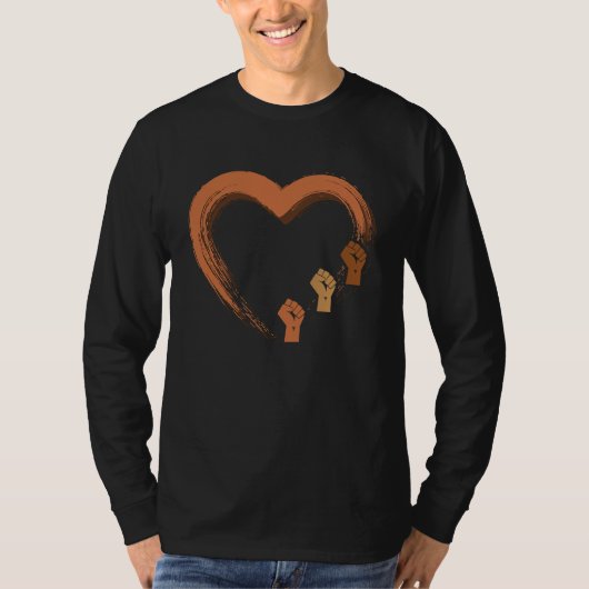 Black Heart Black History Month African American P Tシャツ (正面)