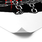 Black Heart Red Chains Cool Gothic Valentines Day  ポスター (角)