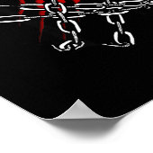 Black Heart Red Chains Cool Gothic Valentine's Day ポスター (角)
