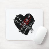 Black Heart Red Chains Cool Gothic Valentines Day  マウスパッド (マウス)