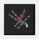 Black Heart Red Chains Cool Gothic Valentine's Day マグネット (正面)