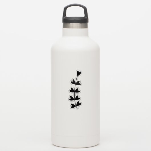 Black Heartleaf Plant Transparent Custom Cut シール (ウォーターボトル)