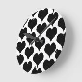 Black Hearts Design ラウンド壁時計 (傾斜)
