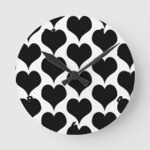 Black Hearts Design ラウンド壁時計 (正面)