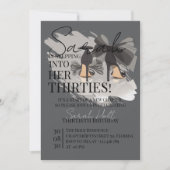 Black Heels & Ribbon Thirties Elegant Birthday 招待状 (正面)