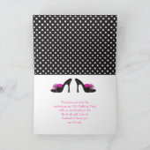 Black Heels Shoes Birthday Party サンキューカード (内部)