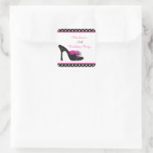 Black Heels Shoes with Black Polka Dots スクエアシール (バッグ)