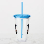 Black Highland Cow Reading A Book アクリルタンブラー (右)