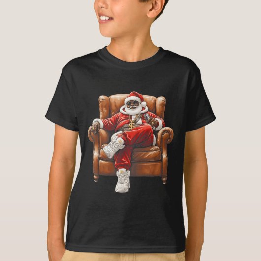 Black Hip Hop Santa Claus African American Santa  Tシャツ (正面)