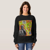 Black Hippie Sweatshirt - Women’s Boho Style スウェットシャツ (正面フル)