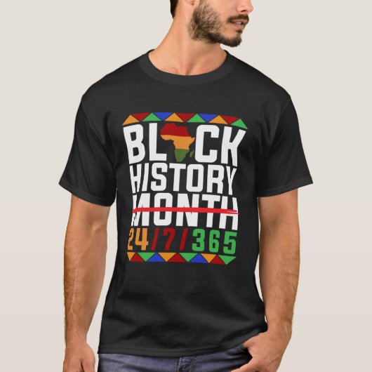 Black History 247365 Proud African Amercian Men Wo Tシャツ (正面)