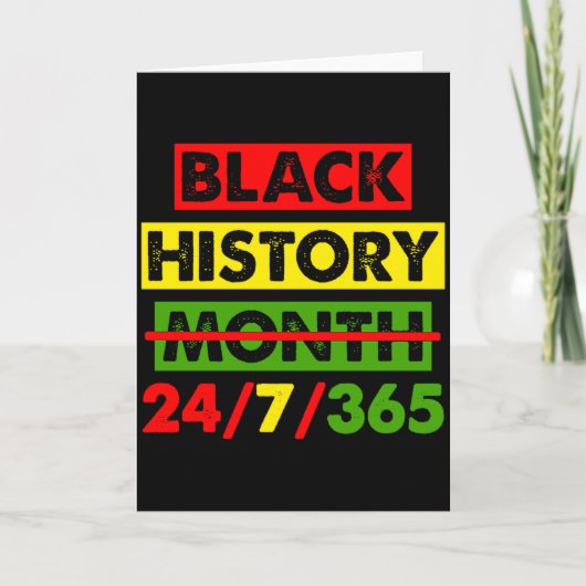 Black History 24 7 365 Africa Map Bhm Pride Afro W カード (正面)