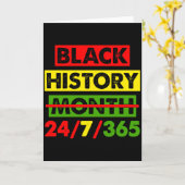 Black History 24 7 365 Africa Map Bhm Pride Afro W カード (黄色い花)