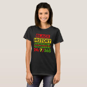 Black History 24 7 365 Africa Map BHM Pride Afro W Tシャツ (正面フル)