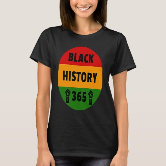 Black History 365  Power Fist Artwork Tシャツ (正面)