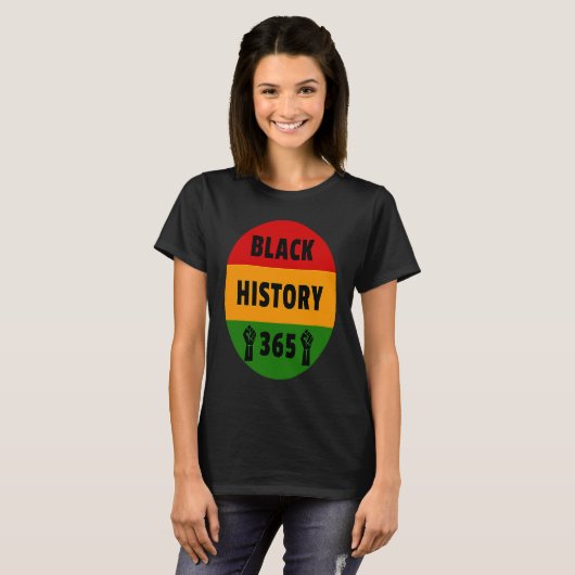 Black History 365  Power Fist Artwork Tシャツ (正面フル)