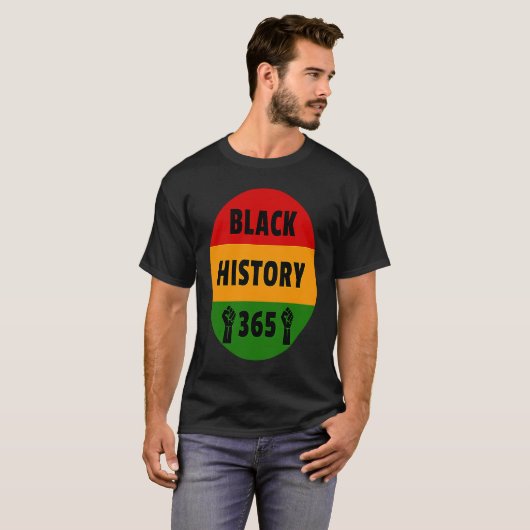 Black History 365  Power Fist Artwork Tシャツ (正面フル)