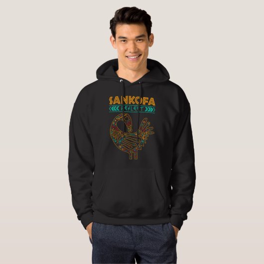Black History Afrocentric Sankofa Tribal Design パーカ (正面フル)