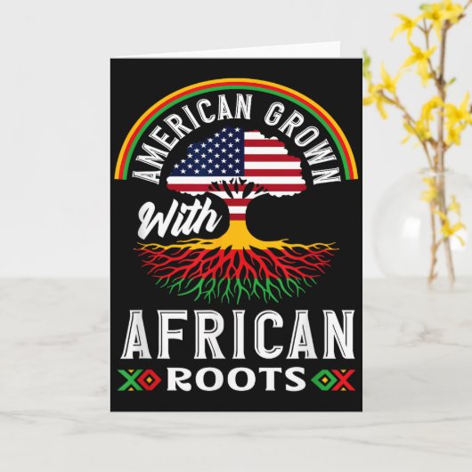 Black History American Grown With African Roots Tr カード (黄色い花)