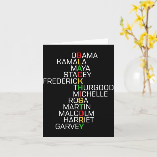 Black History Black Leaders Melanin African Men Wo カード (黄色い花)
