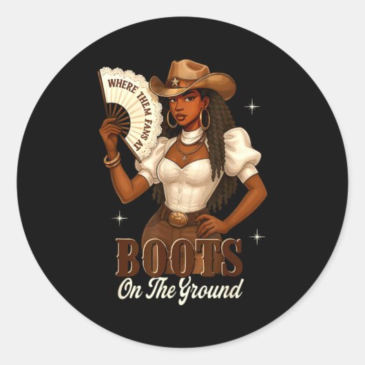 Black History Boots On The Ground Cowgirl Western  ラウンドシール (正面)