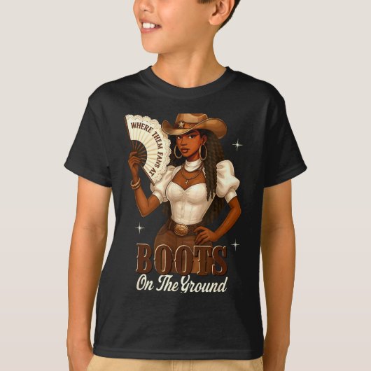 Black History Boots On The Ground Cowgirl Western  Tシャツ (正面)