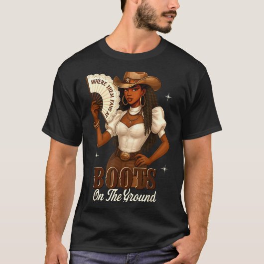 Black History Boots On The Ground Cowgirl Western  Tシャツ (正面)