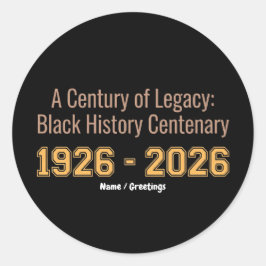 Black History Centenary 1926-2026 Century Legacy ラウンドシール