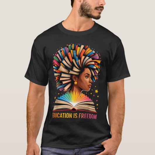 Black History Education Is Dom Books Black History Tシャツ (正面)