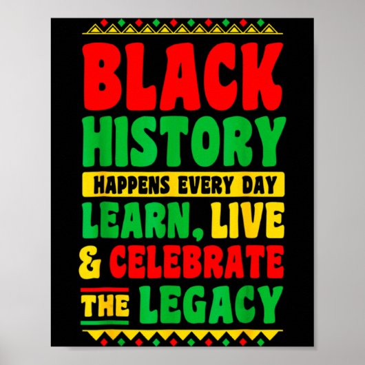 Black History Happens Every Day Learn Live Celebra ポスター (正面)