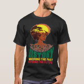 Black History Honoring Past Inspiring Future Melan Tシャツ (正面)