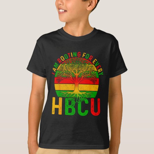 Black History I Am Rooting For Every Hbcu Men Wome Tシャツ (正面)