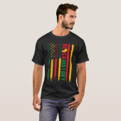 Black History In USA Flag American Grow African Ro Tシャツ (正面フル)