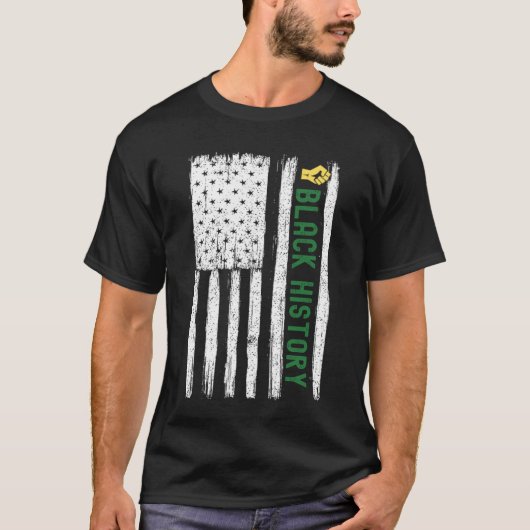 Black History In USA Flag Month African American Tシャツ (正面)