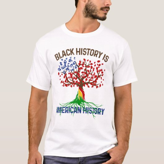 Black History Is American History Afican Roots Mel Tシャツ (正面)