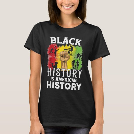 Black History Is American History Patriotic Africa Tシャツ (正面)