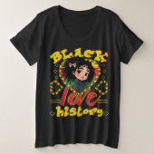 Black History Love プラスサイズTシャツ (デザイン正面)